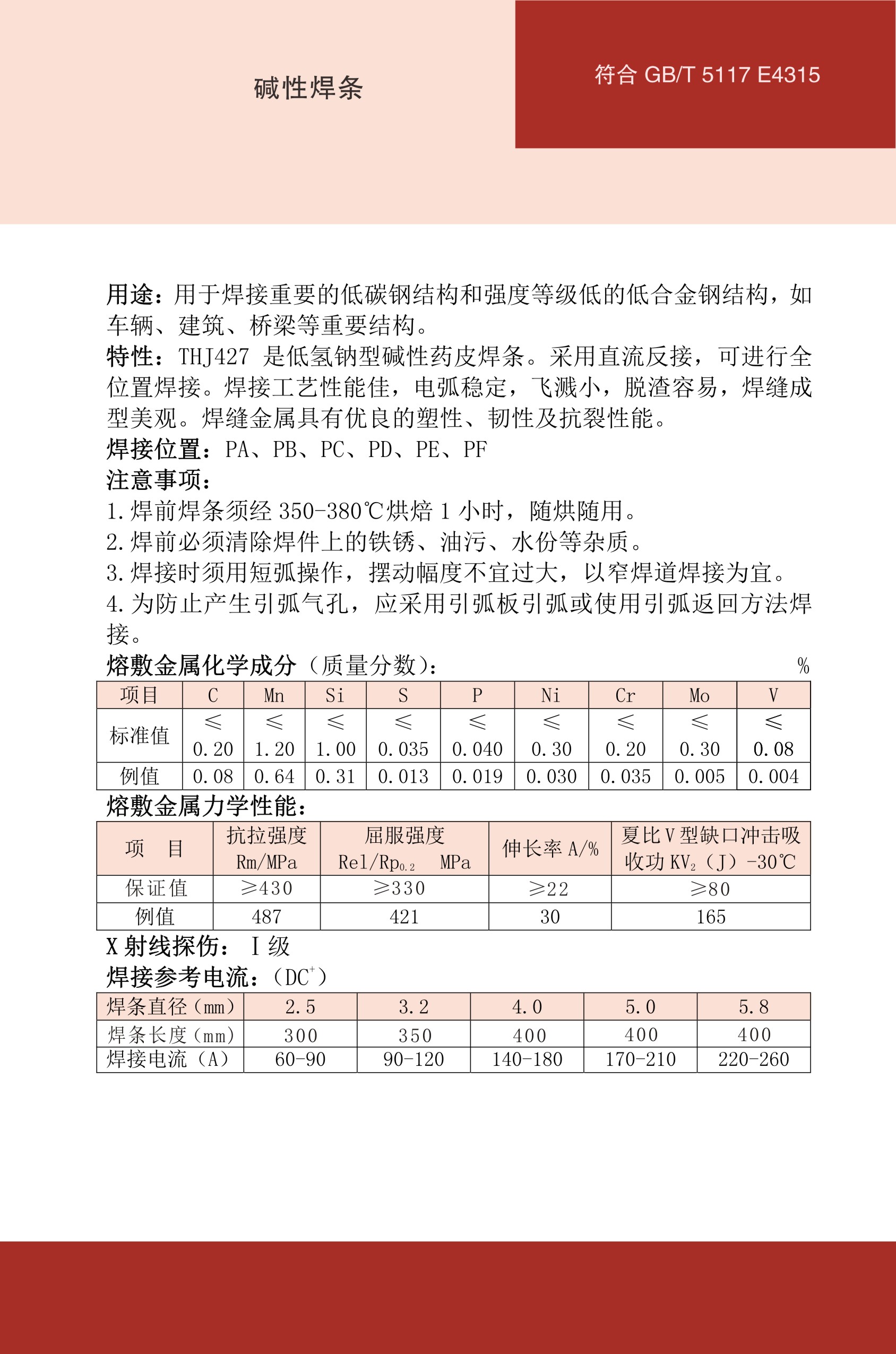 天津大桥thj427焊条 j427碳钢焊条 e4315碱性焊条